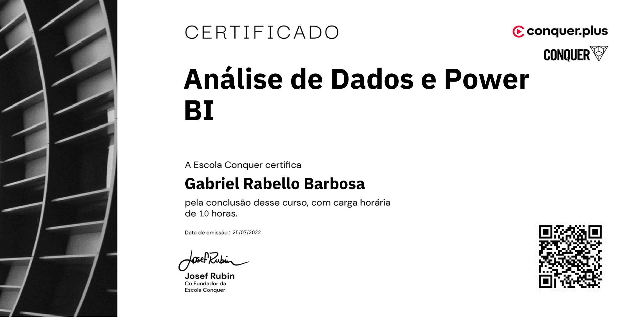 Certificado de Análise de Dados e Power BI
